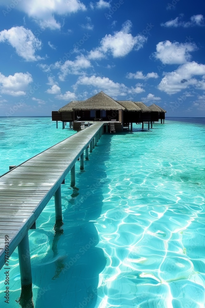 The beautiful and serene beaches of the Maldives, with crystal-clear waters, white sands, 