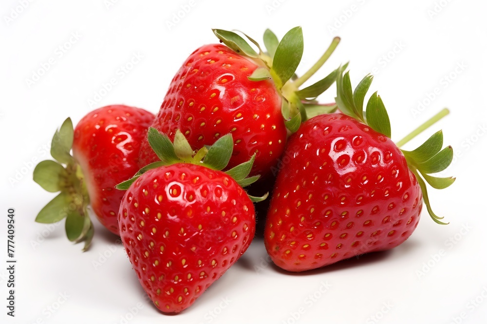 Seamless pattern with fresh strawberries on white background Seamless pattern with fresh strawberries on white background