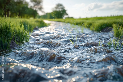 Groundwater recharge projects counter groundwater depletion, securing water sources  ,3DCG,clean sharp focus photo