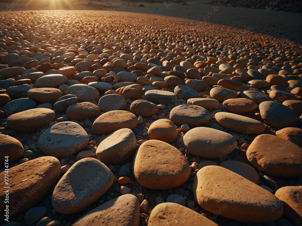 Obraz premium Nature's Colorful Pebble Tapestry - A Kaleidoscope of Textures