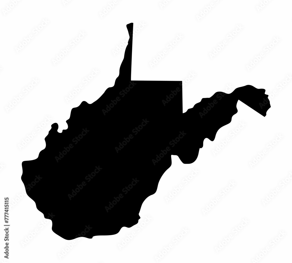 West Virginia silhouette map