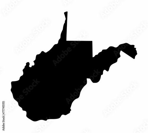Obraz na płótnie West Virginia silhouette map w salonie