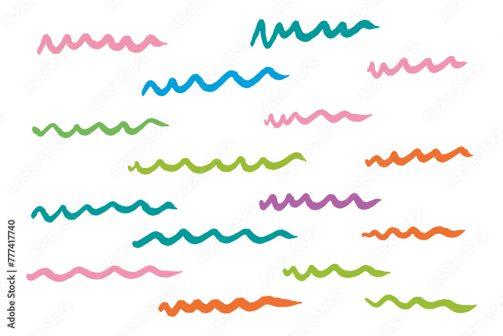 Pastel Colored Wavy Line Illustrations