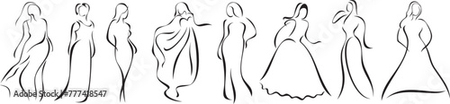 Photos Vector beautiful woman silhouette series, minimalist style