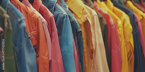 Colorful and Seasonal Wardrobe Selections Adorn the Racks of a Fashion Store