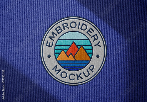 Realistic Embroidered Patch Mockup