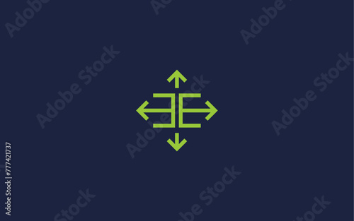 letter ee with arrow logo icon design vector design template inspiration