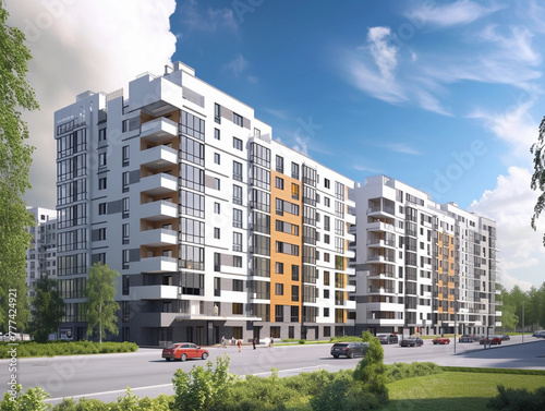 Wallpaper Mural Modern Apartment Building Facade Torontodigital.ca