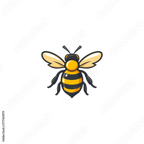 Bee logo design vector flat illustration template