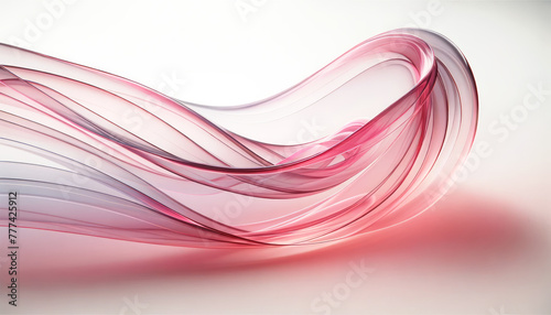 Abstract wavy lines in white and pink colors creating a dynamic background, showcasing modern design and light. Generative AI