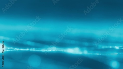 Seamless reversible loop with waves of blinking dots flying through space. Loopable abstract light blue background. AI, cyberspace,big data transfer,metaverse. artificial intelligence