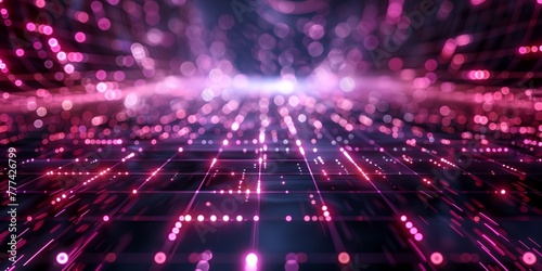 A computer generated image of a pink background with a purple grid of dots photo