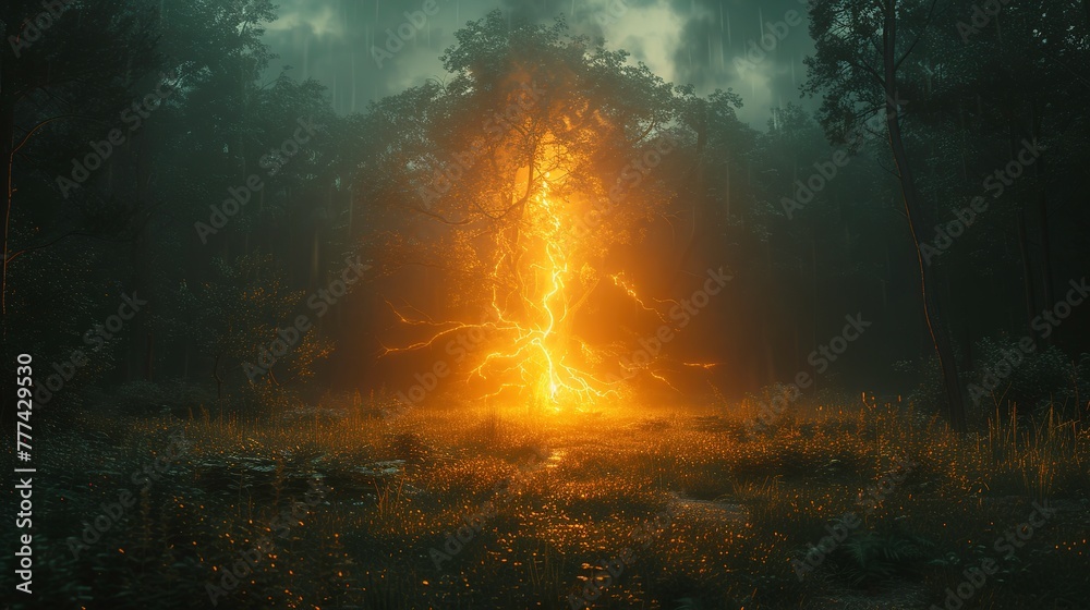 Lightning. Lightning strikes a tree Lightning. Lightning strikes a tree