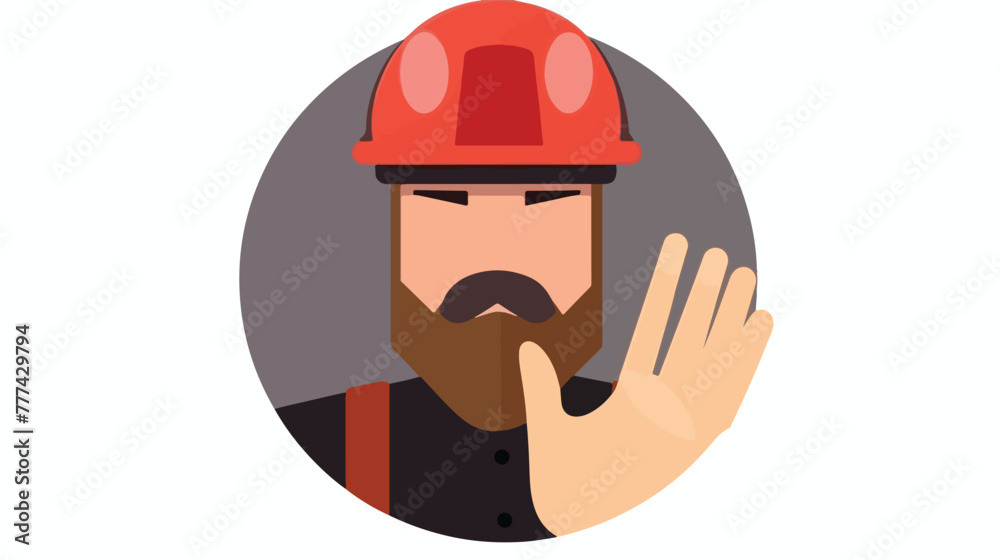 Man icon sign stop .Vector illustration. EPS 10. 2d