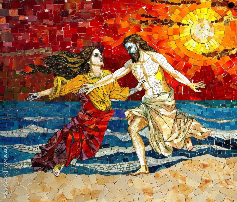 KSJesus and Mary Magdalene running to Jesus in the style