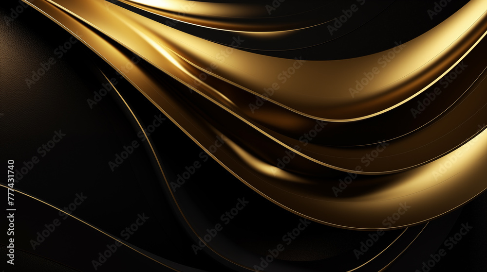 Fototapeta premium Black and gold abstract background