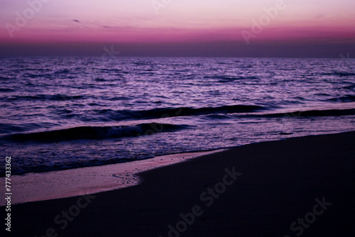 beautiful sunset on the beach, photo as a background, digital image