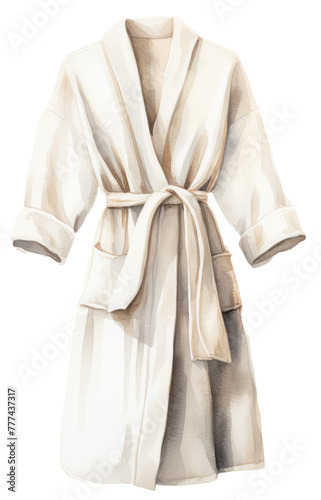 Elegant white patterned bathrobe illustration