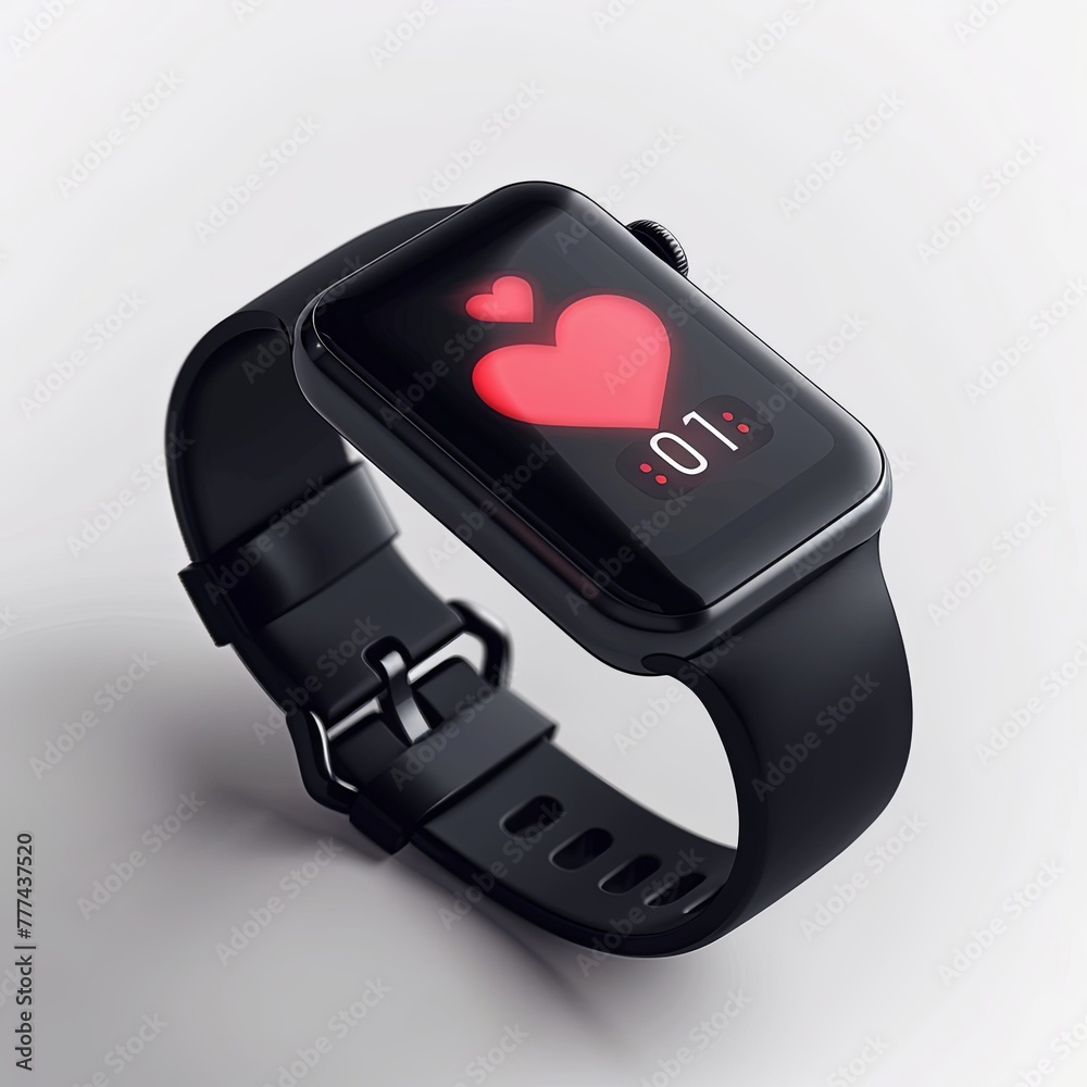 Health Tracking Smartwatch Heart Icon Health Tracking Smartwatch Heart Icon