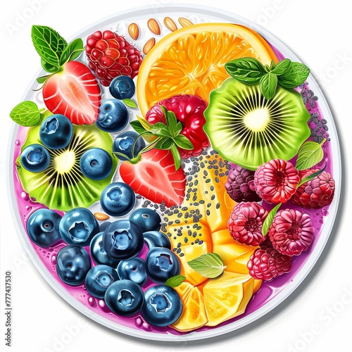 Colorful Mixed Fruit Bowl