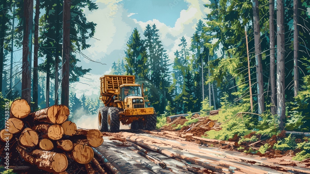 a large amount of logs are stacked on the ground in a field