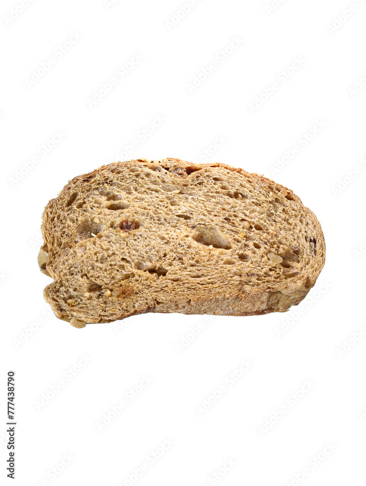 A piece of breakfast bread on a white background