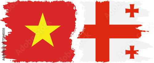 Georgia and Vietnam grunge flags connection vector