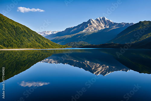 Pristine Mountain Reflection on a Calm Alpine Lake