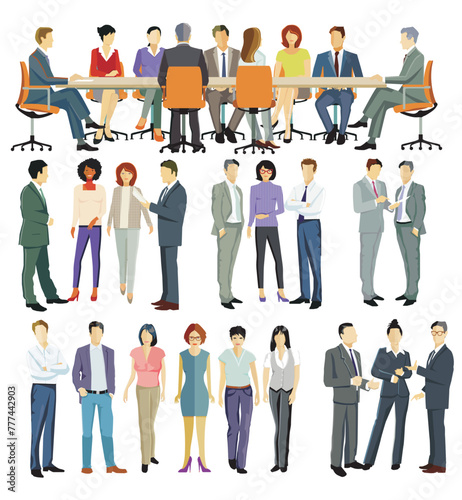 Planung, Diskussion von  Mitarbeitern illustration