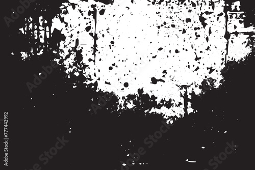 Abstract Monochrome Texture: Grunge Black White Pattern of Dust, Chips, and Ink Spots on White Background