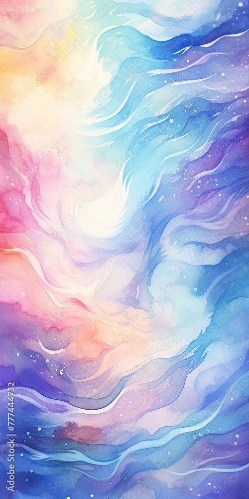Galactic Watercolor Waves: A Symphony of Cosmic Hues