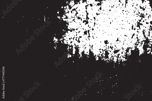 Abstract Monochrome Texture  Grunge Black  White Pattern of Dust  Chips  and Ink Spots on White Background