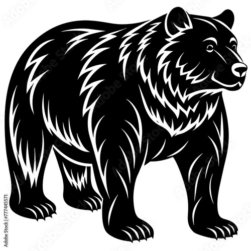 illustration of a bear,bear Silhouette Graphics Vector Illustration,head of a bear Line Art,bear Svg t shirts Design, Laser Cut File Cricut, Paper Cut and Printing, Bear face Svg,lion For Kids Bundle