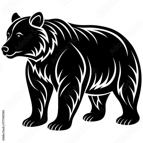 illustration of a bear,bear Silhouette Graphics Vector Illustration,head of a bear Line Art,bear Svg t shirts Design, Laser Cut File Cricut, Paper Cut and Printing, Bear face Svg,lion For Kids Bundle