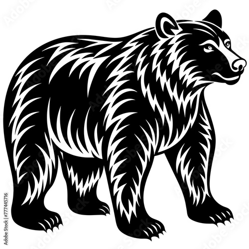 illustration of a bear,bear Silhouette Graphics Vector Illustration,head of a bear Line Art,bear Svg t shirts Design, Laser Cut File Cricut, Paper Cut and Printing, Bear face Svg,lion For Kids Bundle