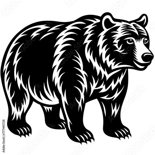 illustration of a bear,bear Silhouette Graphics Vector Illustration,head of a bear Line Art,bear Svg t shirts Design, Laser Cut File Cricut, Paper Cut and Printing, Bear face Svg,lion For Kids Bundle