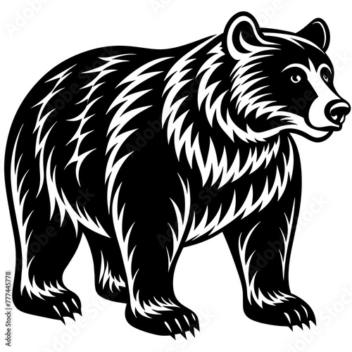 illustration of a bear,bear Silhouette Graphics Vector Illustration,head of a bear Line Art,bear Svg t shirts Design, Laser Cut File Cricut, Paper Cut and Printing, Bear face Svg,lion For Kids Bundle