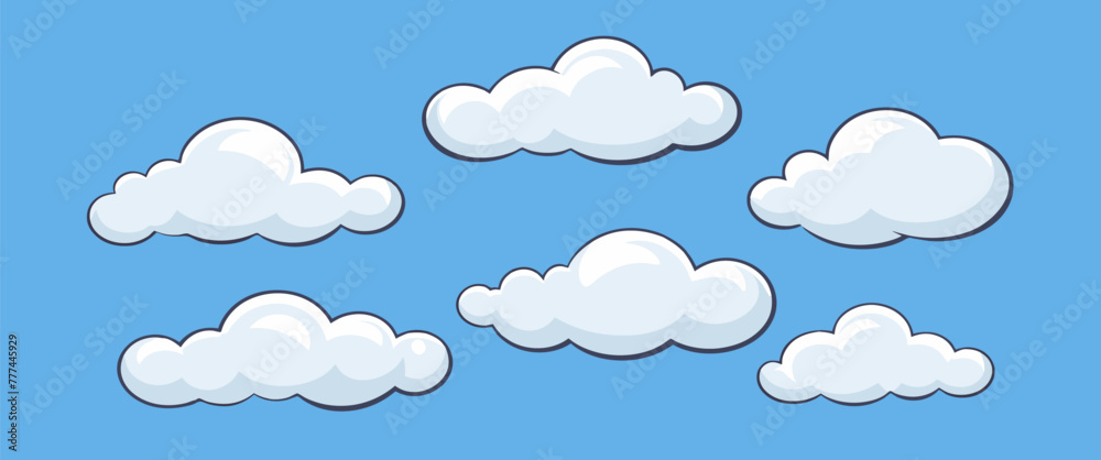 Clouds in vector: collection of illustrations Clouds in vector: collection of illustrations