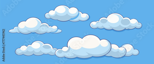 Illustrated set of clouds in vector
