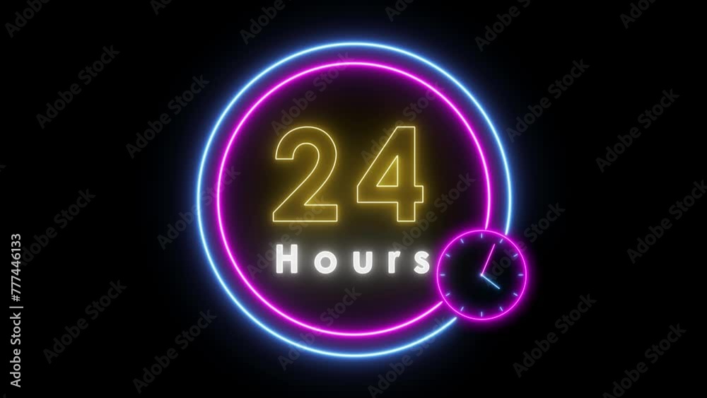 open 24 hours neon animated neon text advertising 24 hours looping 4k open twenty four hours always open open 24 hours neon animated neon text advertising 24 hours looping 4k open twenty four hours always open