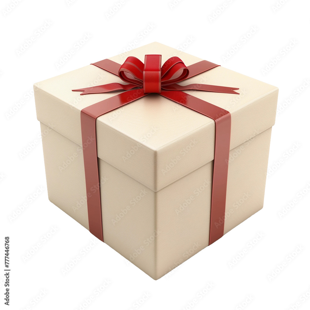 Fototapeta premium present box with a ribbon isolated on transparent background