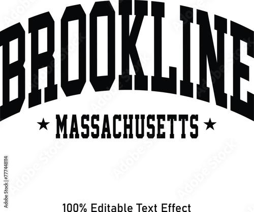 Brockton text effect vector. Editable college t-shirt design printable text effect vector photo