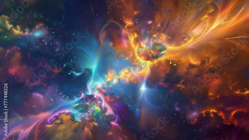The beauty of chaos as colorful shockwaves collide and dissipate. photo