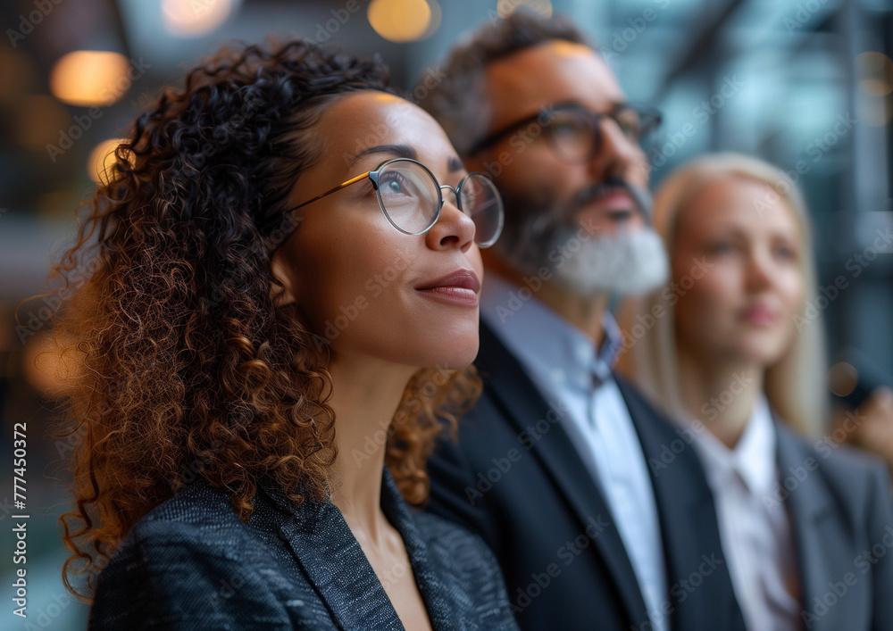 Obraz premium Collaborative chronicles: capturing ambition, innovation, and success in modern workspaces