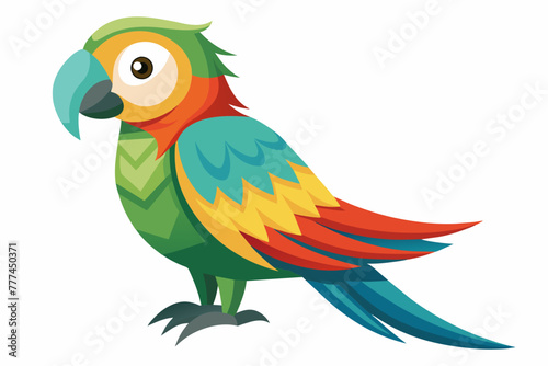 Parrot vector with white background.