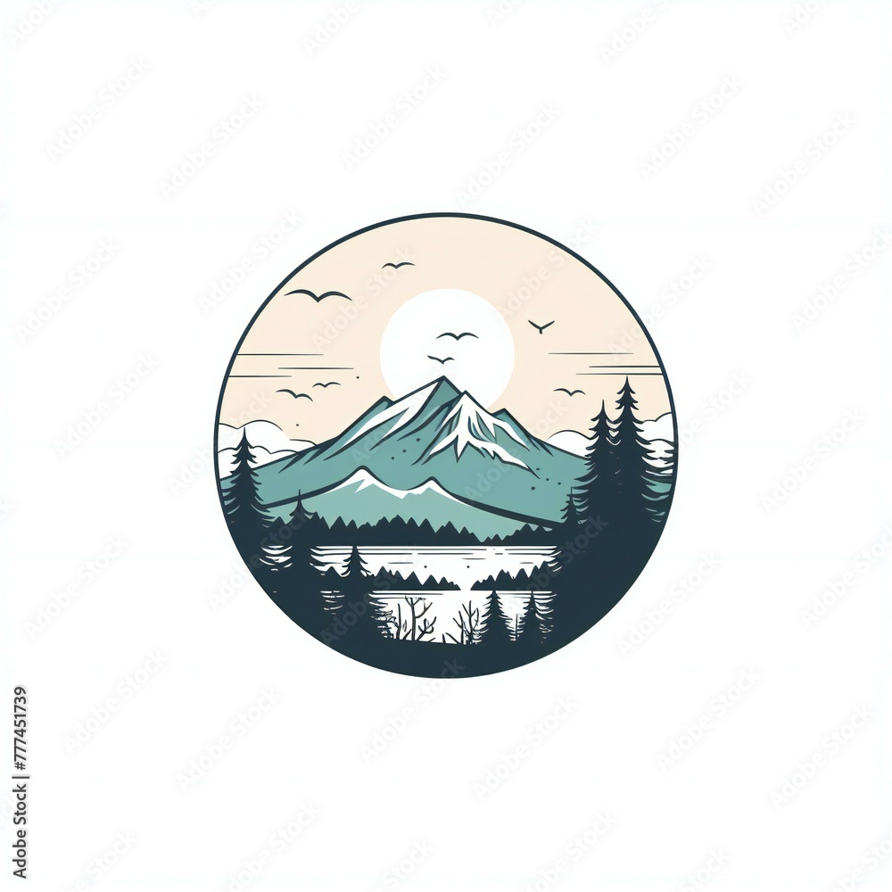 nature landscape flat minimalist logo idea nature landscape flat minimalist logo idea