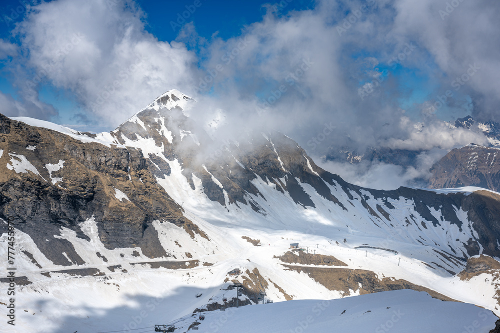 amazing snow covered peaks in the Swiss alps