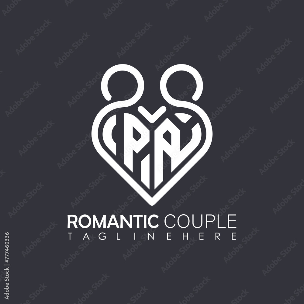 Couple love Heart symbol ALL letter logo icon design template. May be used in medical, dating, Valentines Day and wedding design.