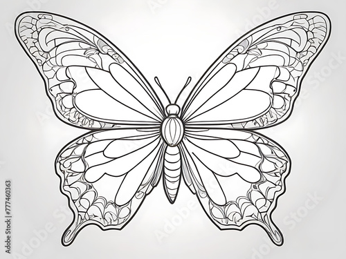 butterfly coloring page outline illustration