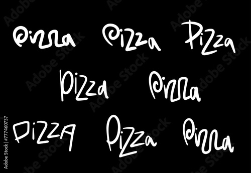 Pizza Lettering in Vector, isolated